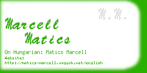 marcell matics business card
